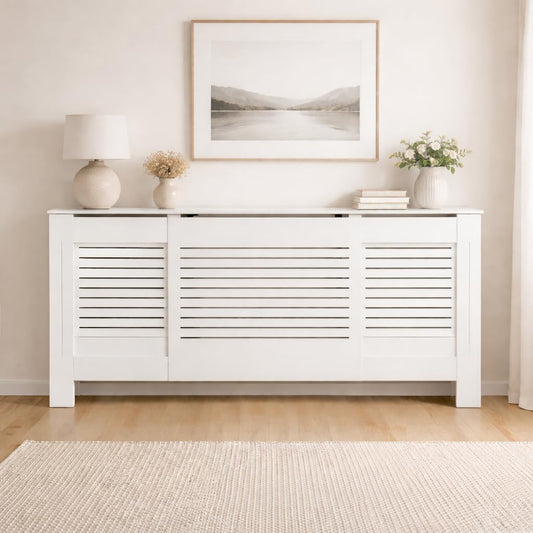 Home Treats Designer White Mdf Adjustable Radiator Cover (Adjustable)