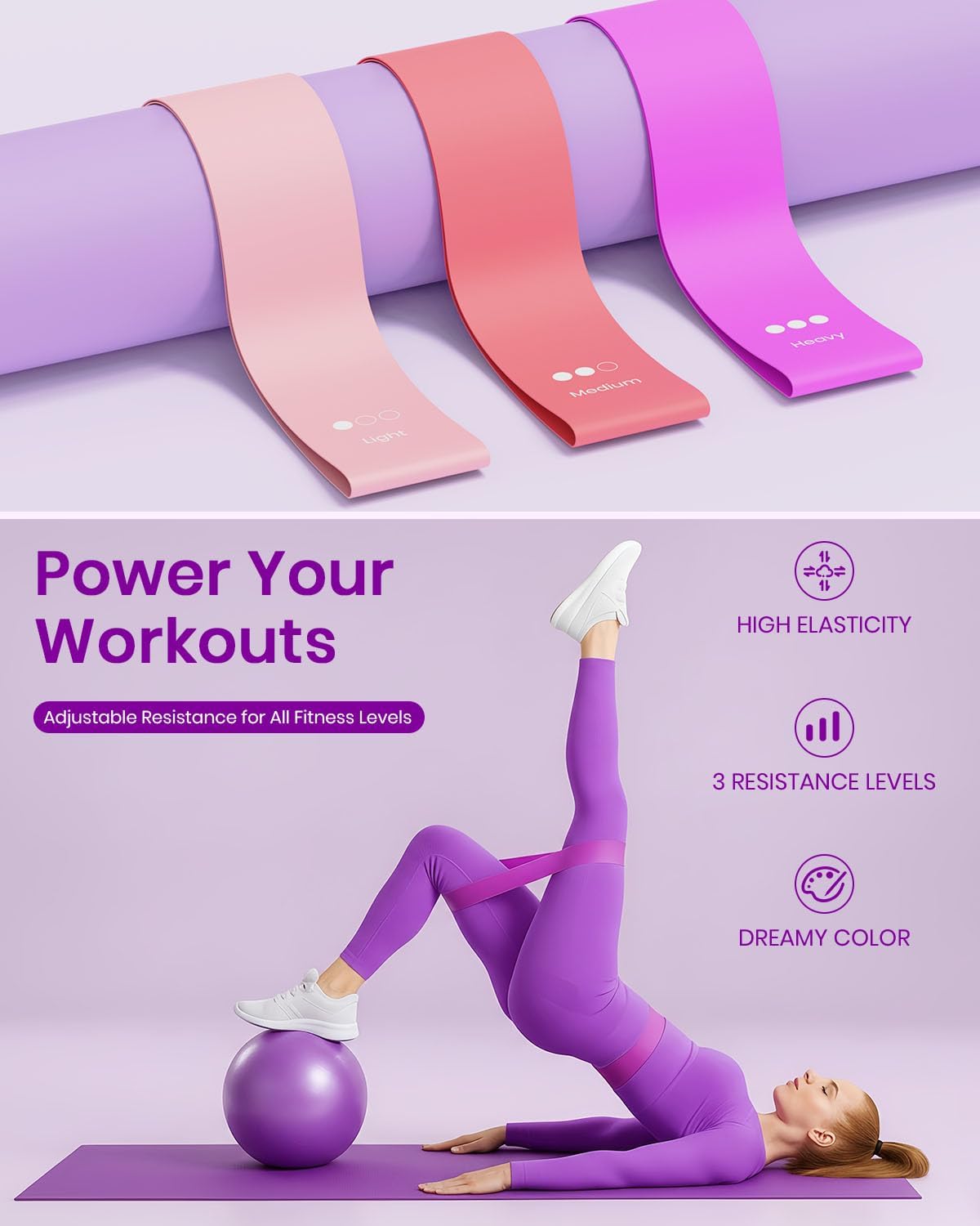 Pilates Ring Set - Fuelion Pilates Kit with 14" Magic Circle Dual Padded Handles,9.8" Mini Ball,3 Resistance Bands(15, 25, 35 lbs),Pump&Workout Guide,Pilates Equipment for Strength,Flexibility,Toning