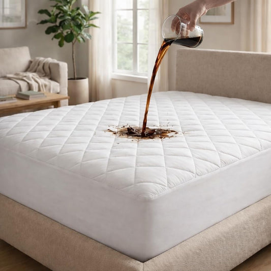 Quilted Waterproof Mattress Protector | 30cm Deep Fitted Single Mattress Cover | Breathable & Soft Quilted Protector (Single - 90x190cm)