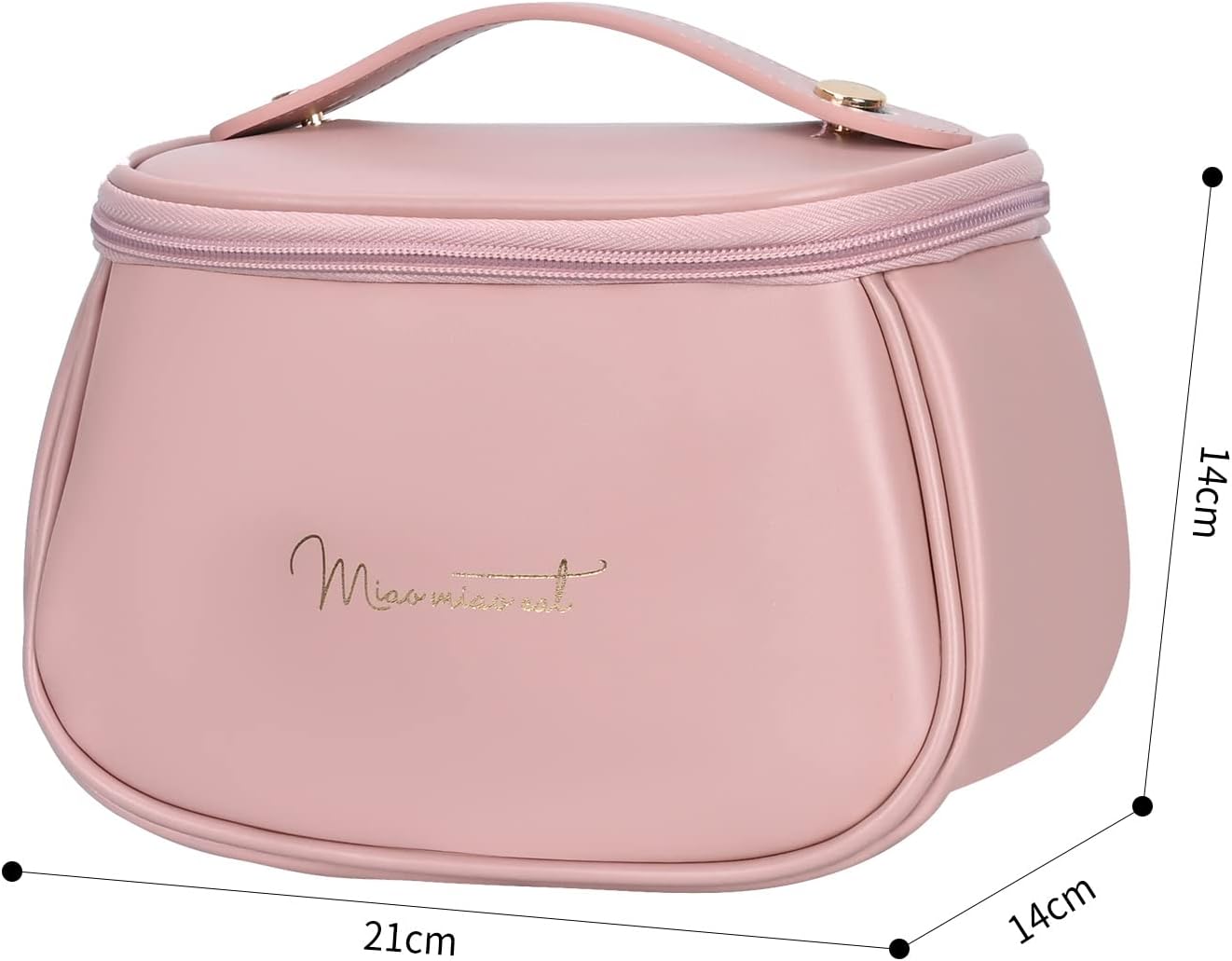 Darbermu Cosmetic Bag PU Portable Travel Makeup Bag for Women, Waterproof Large Capacity Makeup Organiser Bag Toiletry Bag Gifts for Girls Women (Pink)