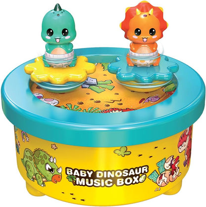 Dinosaur Music Box – Wind-Up Rotating Carousel