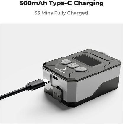 150PSI mini Bike Pump, YOUNGDO Tire Inflator with Digital Pressure Gauge, Auto Stop Type-C Function