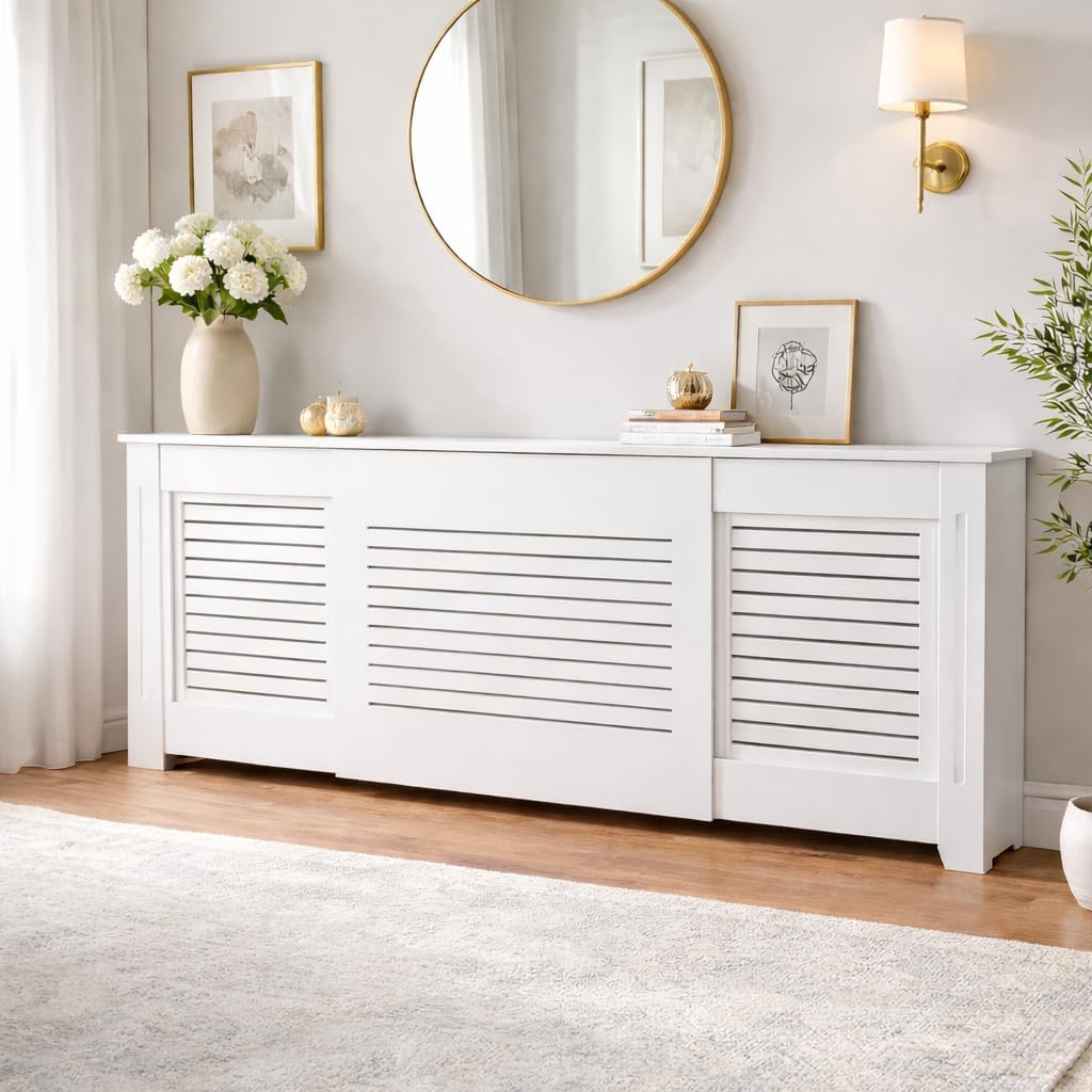 Home Treats Designer White Mdf Adjustable Radiator Cover (Adjustable)