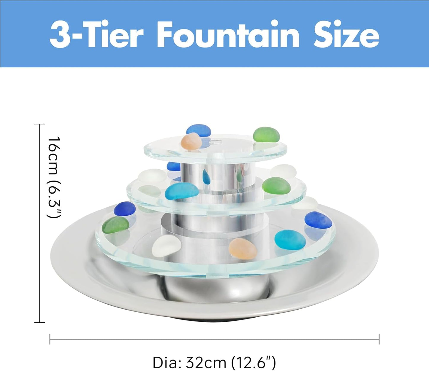 3-Tier Tabletop Fountain Home Waterfall