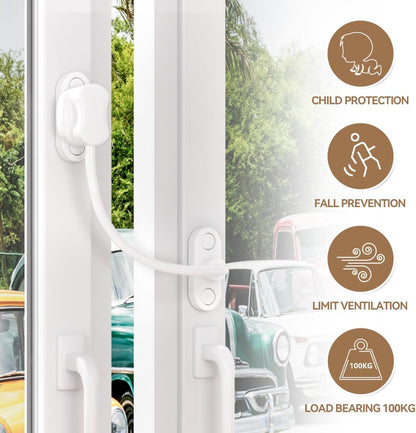 5 Pack White Keyless Window Restrictor