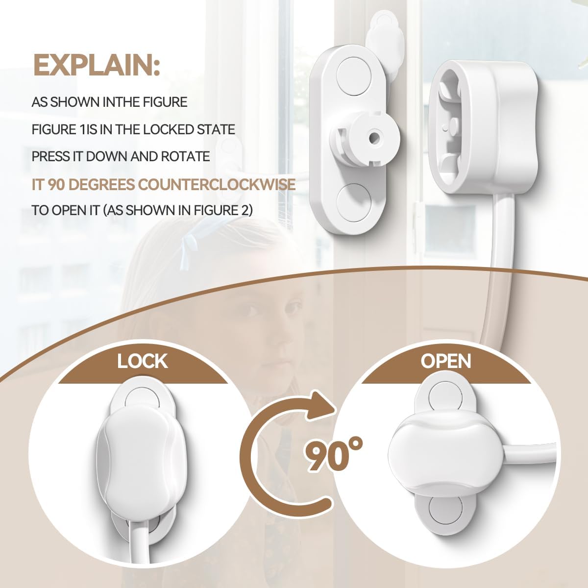 5 Pack White Keyless Window Restrictor