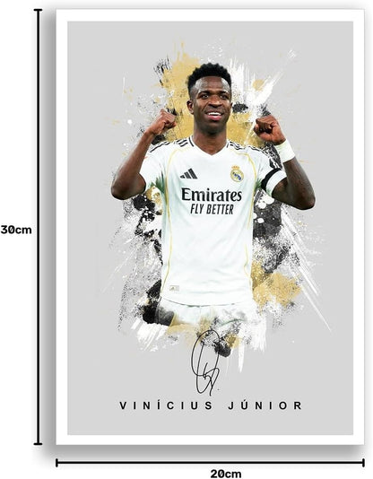 Jude Bellingham Real Madrid Signed Photo Poster A4/A3 Print Picture Display Framed Autograph Memorabilia for Football Fans Gift England ((A4 Unframed) Bellingham Mbappe Vini Jr)
