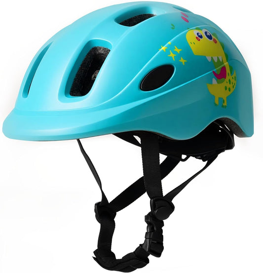 Kids Children Bike Helmet - CE Certified Lightweight Adjustable Toddler Bike Helmet for Boys Ages 3-5 Size S (48-52 cm) Blue Monster Design for Scooter Cycling and