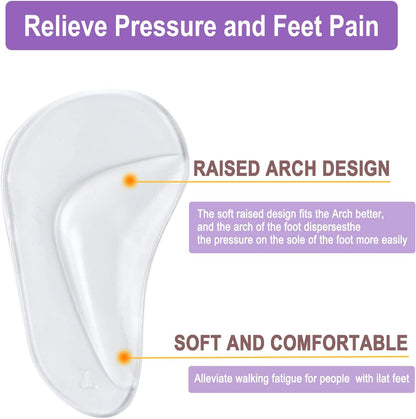 Gel Arch Support Pads Plantar Fasciitis Shoe Inserts Insole