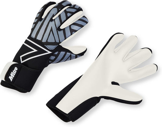 Mitre Impel Goalkeeper Gloves | Shock Absorption | Extra Grip (Black/Grey Size 8)