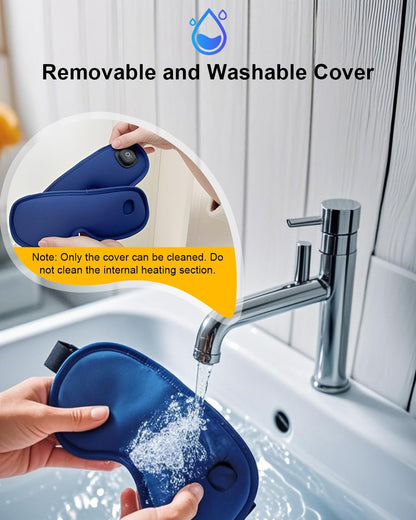 Cordless Heated Eye Mask for Dry Eyes丨1500mAh Warm Eye Compress for Puffy Eyes, Blepharitis, Styes丨Rechargebale Eye Heating Pad丨Washable