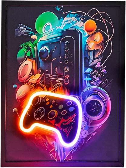 Global Gizmos Gamer Neon Sign Wall Light (Gaming Controller)