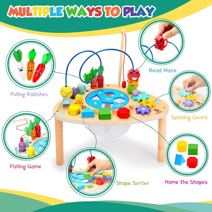 6 in 1 Montessori Wooden Activity Table