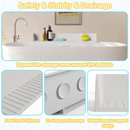 LANMOU Bath Splash Guard for Kids, 31.5 Inch, 11 Suction Cups