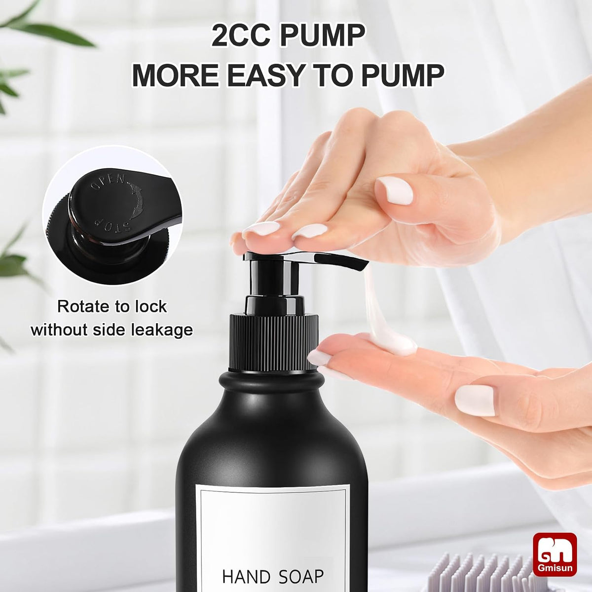 Shampoo and Conditioner Bottles, Plastic Black Shampoo Dispenser