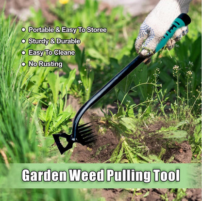 Gardening Hand Weeder Tools, Weeding Artifact Uprooting Weeding Tool, Durable Manganese Steel Hand Weeder Tool, Manual Multifunctional Weeders Gardening Tools for Yard and Garden (6 Teethes)
