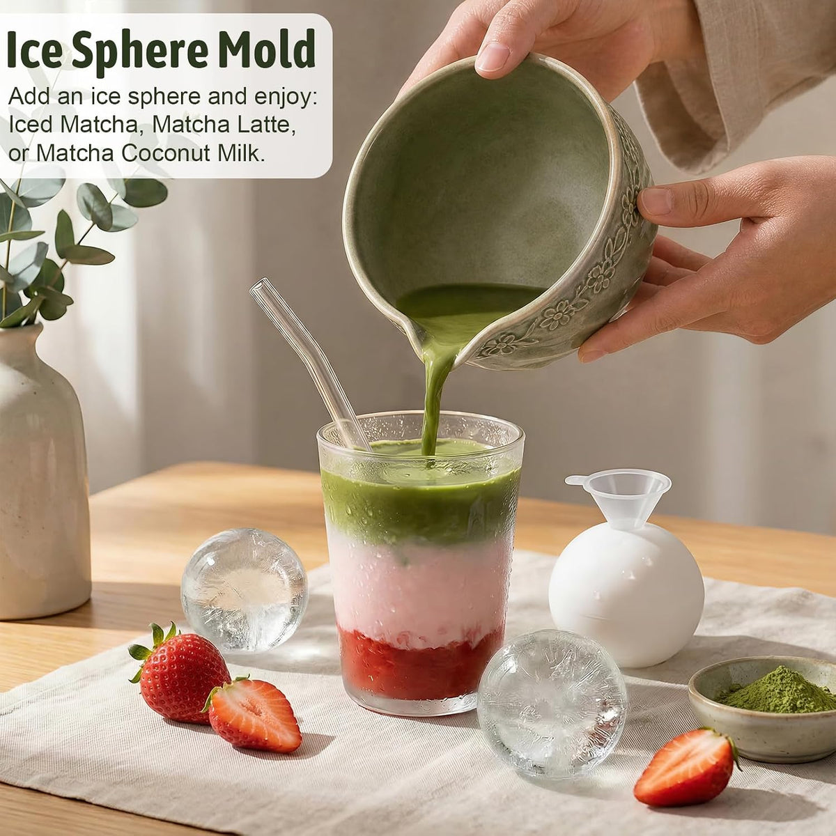 Matcha Tea Set, 9-Piece Matcha Making Kit with Bowl, Whisk & Sifter