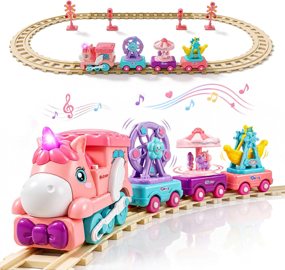 Unicorn Train Set for Toddlers, Toys Train Gifts