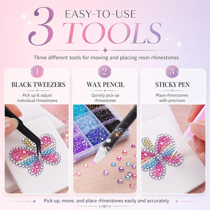 30 Colors All-in-One Bedazzling Kit with Glue and Tools, 36000Pcs