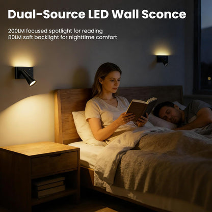 Battery Operated Wall Sconces Rotatable, Wireless Rechargeable Wall Sconce, Dimmable & 3 Colors Wall Mounted Reading Light, Black Wall Lamps Remote Control for Bedroom Living Room (1 Pack) [Energy Class G]