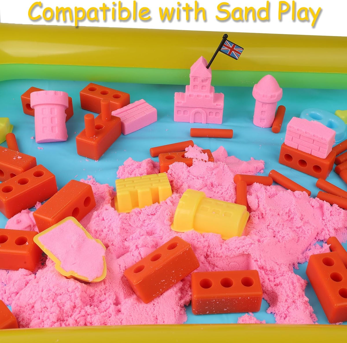 25 Pcs Mini Bricks with 25 Connectors Reusable Silicone Bricks Sensory Toys for Kids Building Construction Play
