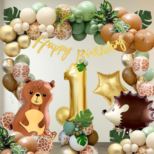 Safari 1st Birthday Decorations for Boys, Thinbal Bear Jungle Theme Party