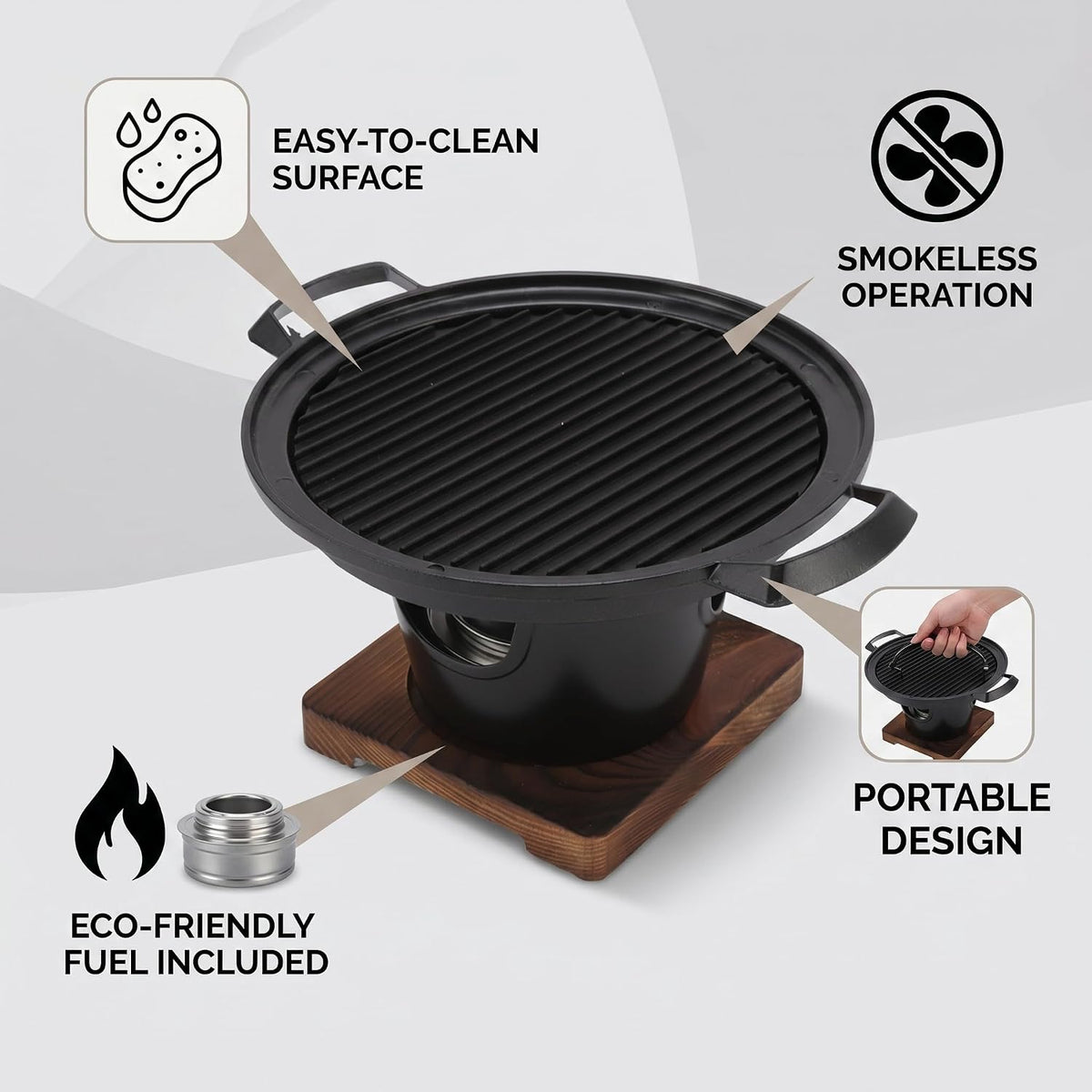 Korean Style Barbecue Grill Tabletop Charcoal Grill Smokeless BBQ Grill