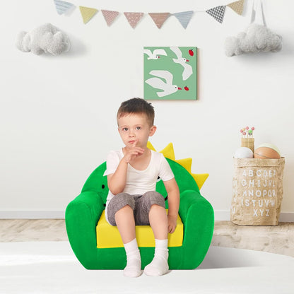 Kids Sofa Bed Dinosaur 2-in-1 Foldable Toddler Couch for Girls Boys Green