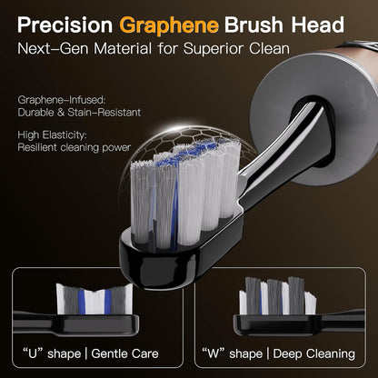M23 Retractable Travel Electric Toothbrush with UV Sanitiser, Sonic Electric Toothbrush for Adults, 30-Day Battery, Aluminum Alloy, 130g Ultra-Light, 3 Modes, USB-C, IPX7
