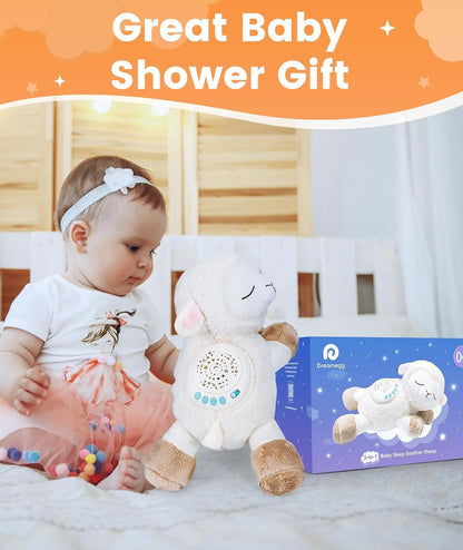 Baby Soother Sheep Toy, Sound Machine Baby Sleep Aid with 7 Soothing Sounds