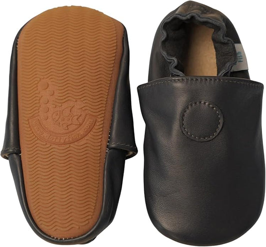 Dotty Fish Baby & Child Barefoot Leather Shoes with Rubber Soles (4-5 Years)