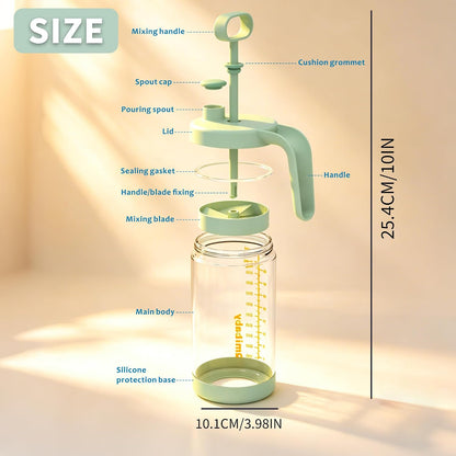Borosilicate Glass Formula Mixing Pitcher – 32oz Mixing Capacity, Dishwasher-Safe, BPA-Free Lid, Perfect for Breastmilk Pitcher Method & Multi-Baby Feeding Green