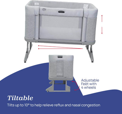 Chicco Next2Me Forever Co-Sleeping Crib and Cot - Suitable from Birth up to 4 Years - 11 Adjustable Height Positions - Air Flow