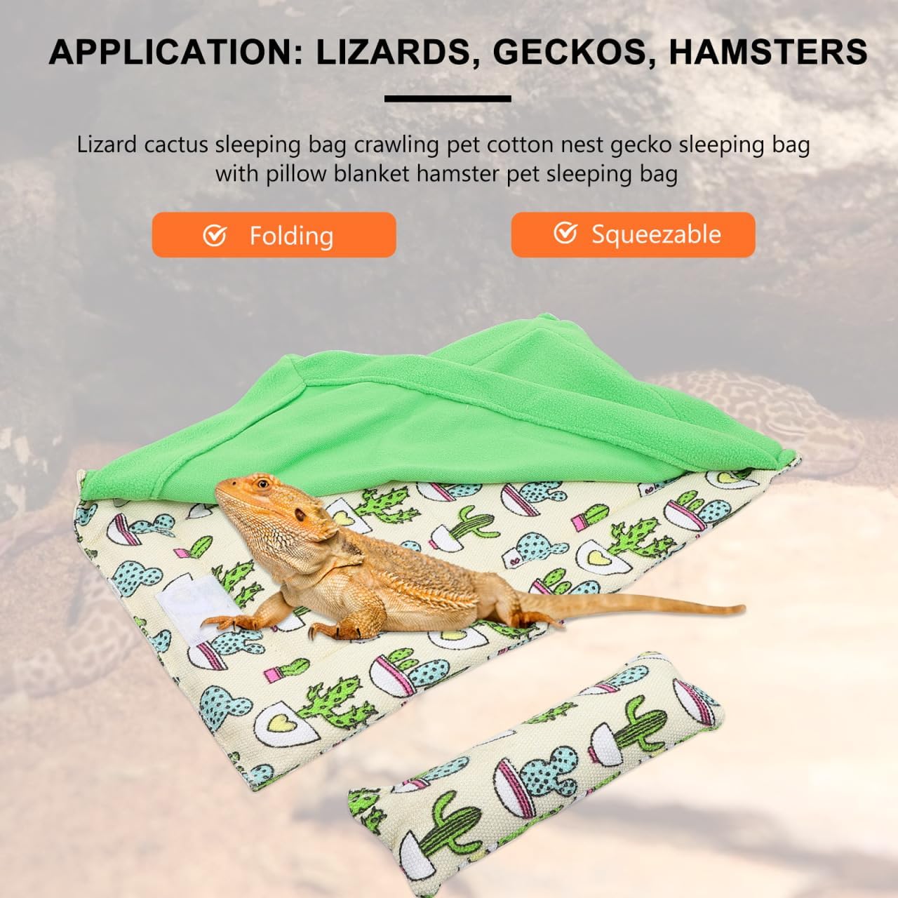 BESPORTBLE Reptile Sleeping Bag Compact Bedding for Tortoise Reptile Hide Pet Blanket