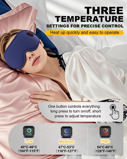 Cordless Heated Eye Mask for Dry Eyes丨1500mAh Warm Eye Compress for Puffy Eyes, Blepharitis, Styes丨Rechargebale Eye Heating Pad丨Washable