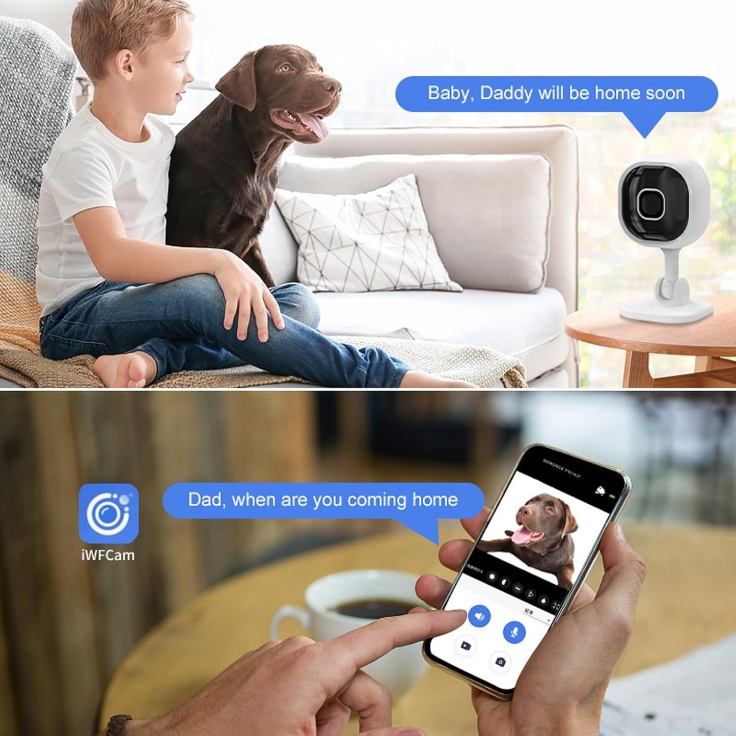 1080P Indoor Security MIni Camera for Baby Monitor, Home Security Camera, Pet Camera w/Motion Detection