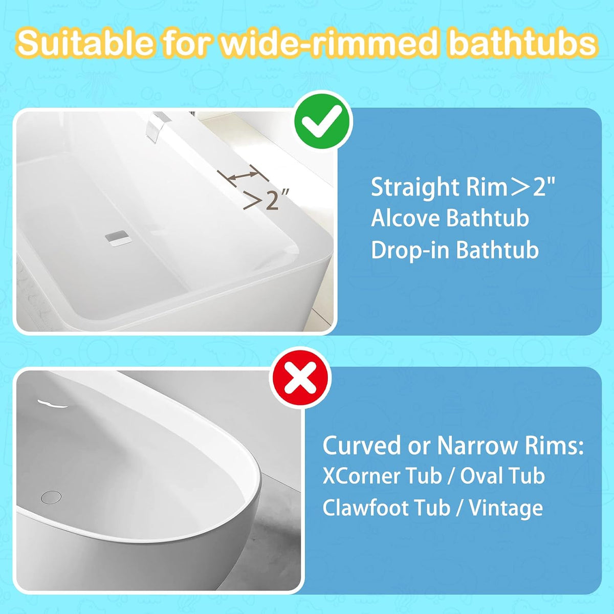 LANMOU Bath Splash Guard for Kids, 31.5 Inch, 11 Suction Cups