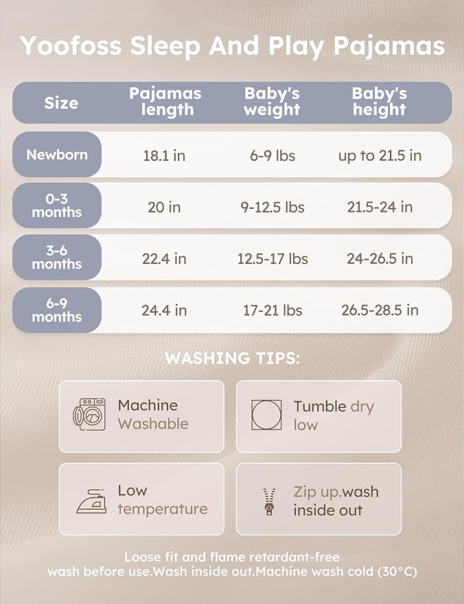 Yoofoss 3 Pack Viscose from Bamboo Newborn Baby Footie Pyjamas Long Sleeve Baby One Piece Outfit- Newborn