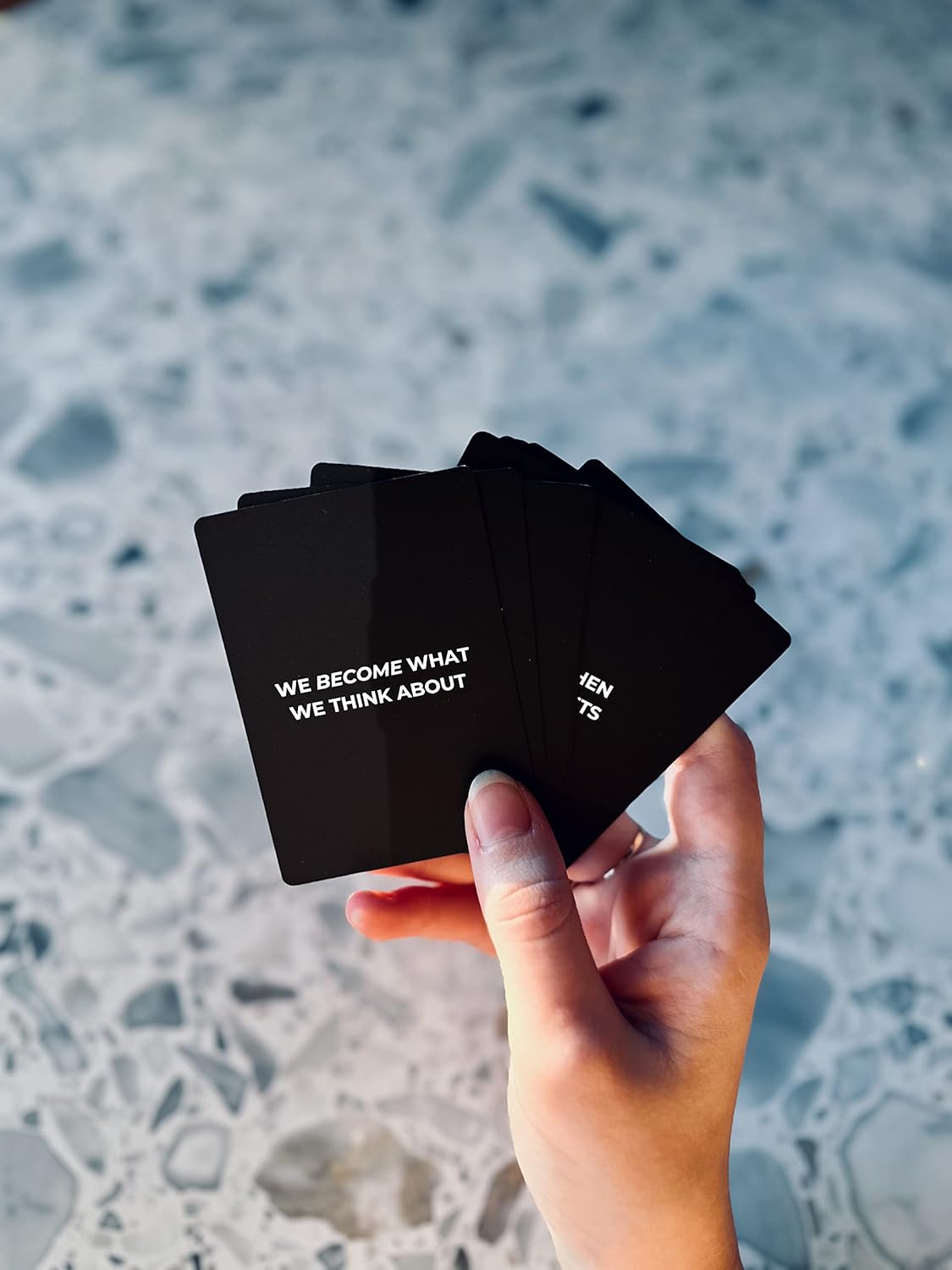 Goal-Focused Journal & Inspirational Quote Cards | The #1 Daily Planner to Achieve Your Goals | 6 Month Undated Diary for Productivity, Improvement, and Mindfulness (Black)