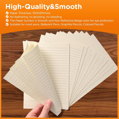 2 Pack A6 Lined 6-Hole Punched Loose Leaf Paper for 6-Ring Binders
