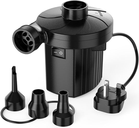 Electric Air Pump for Inflatables,Portable Quick-Fill Air Pump with 3 Nozzles, 230V AC/150W 50Hz, Inflator Deflator Pumps for Outdoor Camping, Air Mattress Bed,Boat,Inflatable Cushion