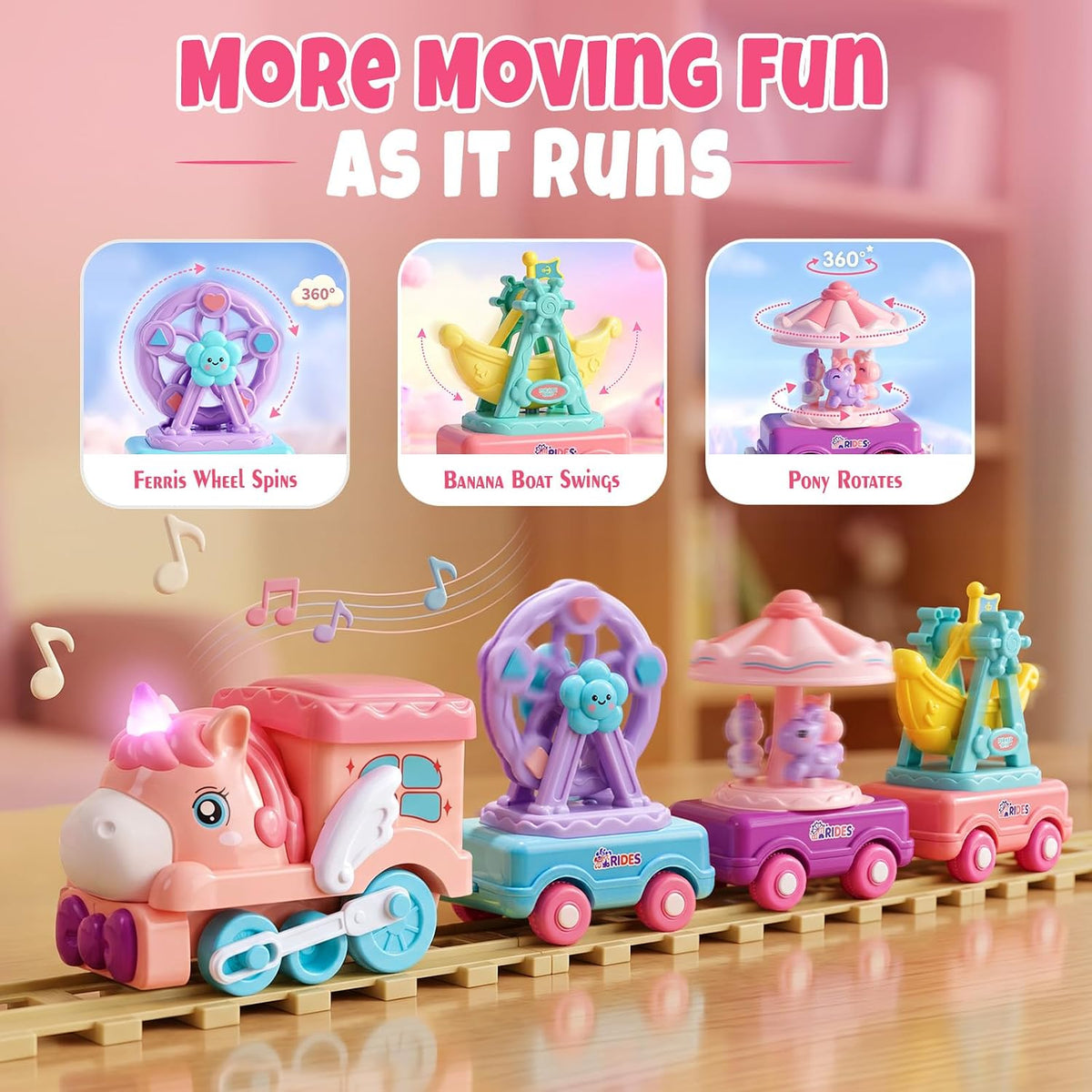 Unicorn Train Set for Toddlers, Toys Train Gifts
