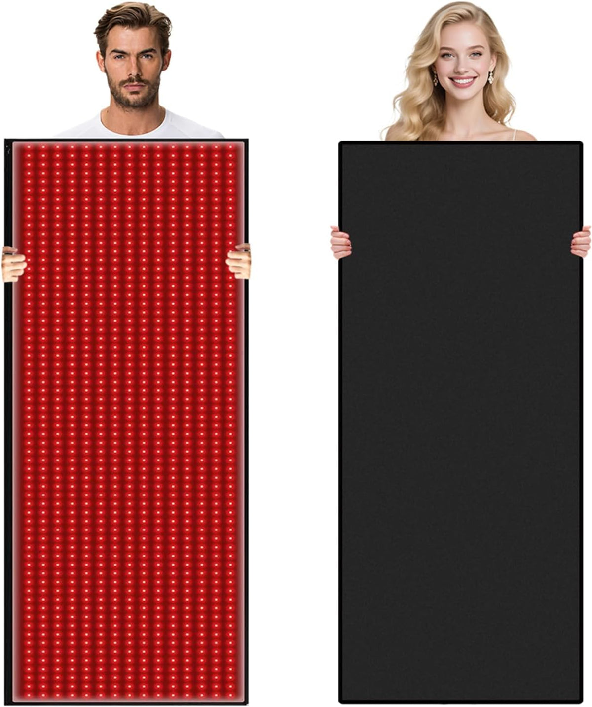 63'' x 23.6'' Red Light Mat for Full Body, 945 LEDs Flexible Near Infrared Light Pad, 660nm & 850nm Light Blanket for Back Belly Knee Joints Muscle, 125W