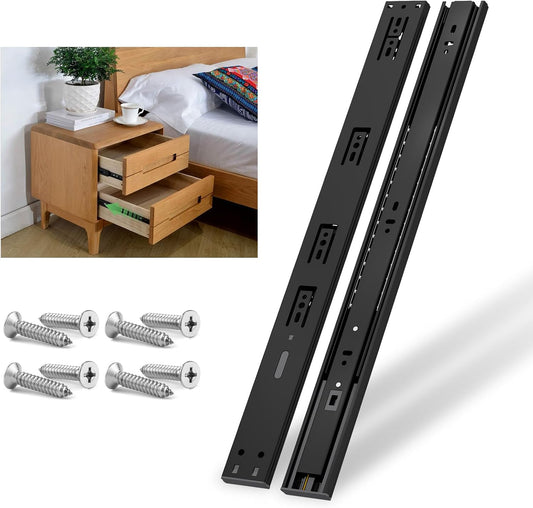 Soft Close Black 300mm Residential Drawer Runner, 45kg Load Capacity (2 Pack)