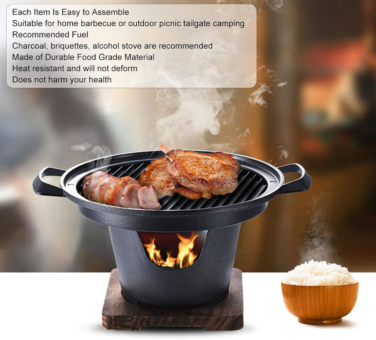 Korean Style Barbecue Grill Tabletop Charcoal Grill Smokeless BBQ Grill