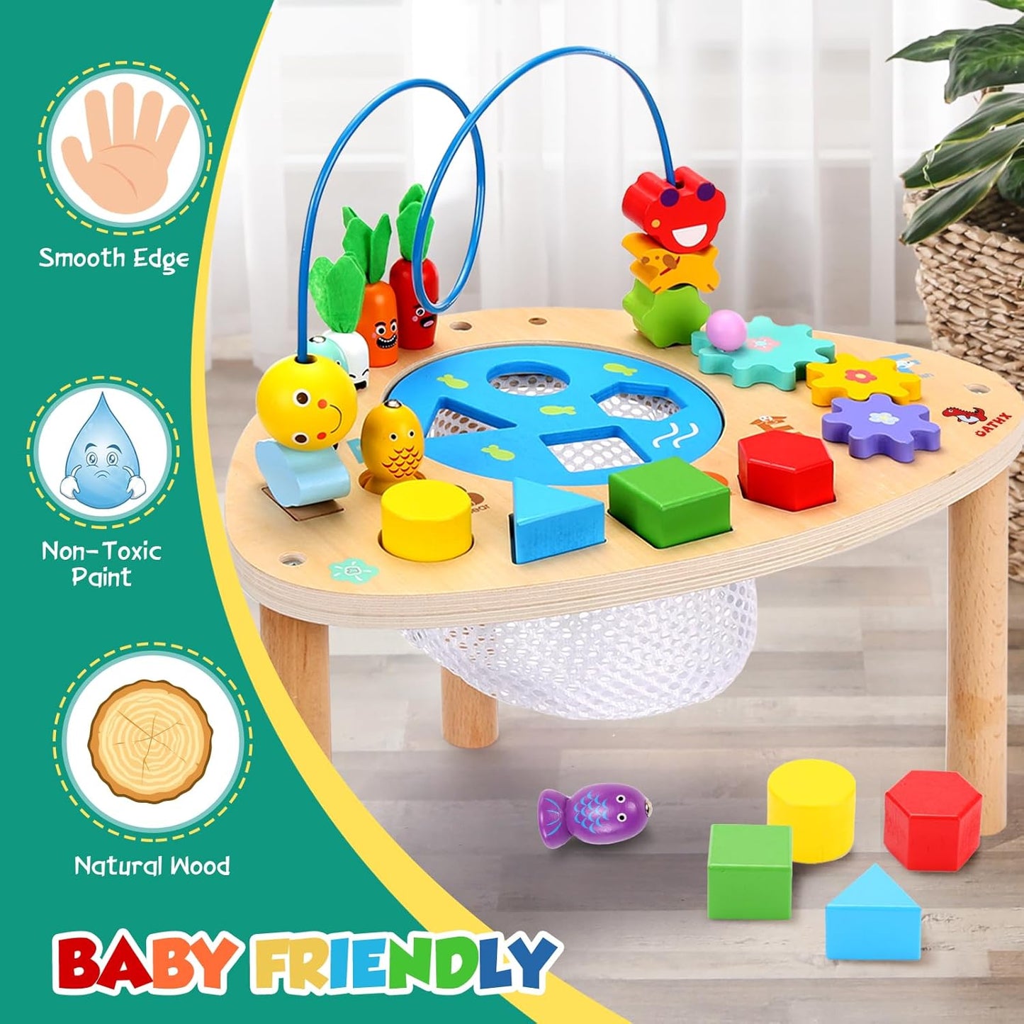 6 in 1 Montessori Wooden Activity Table