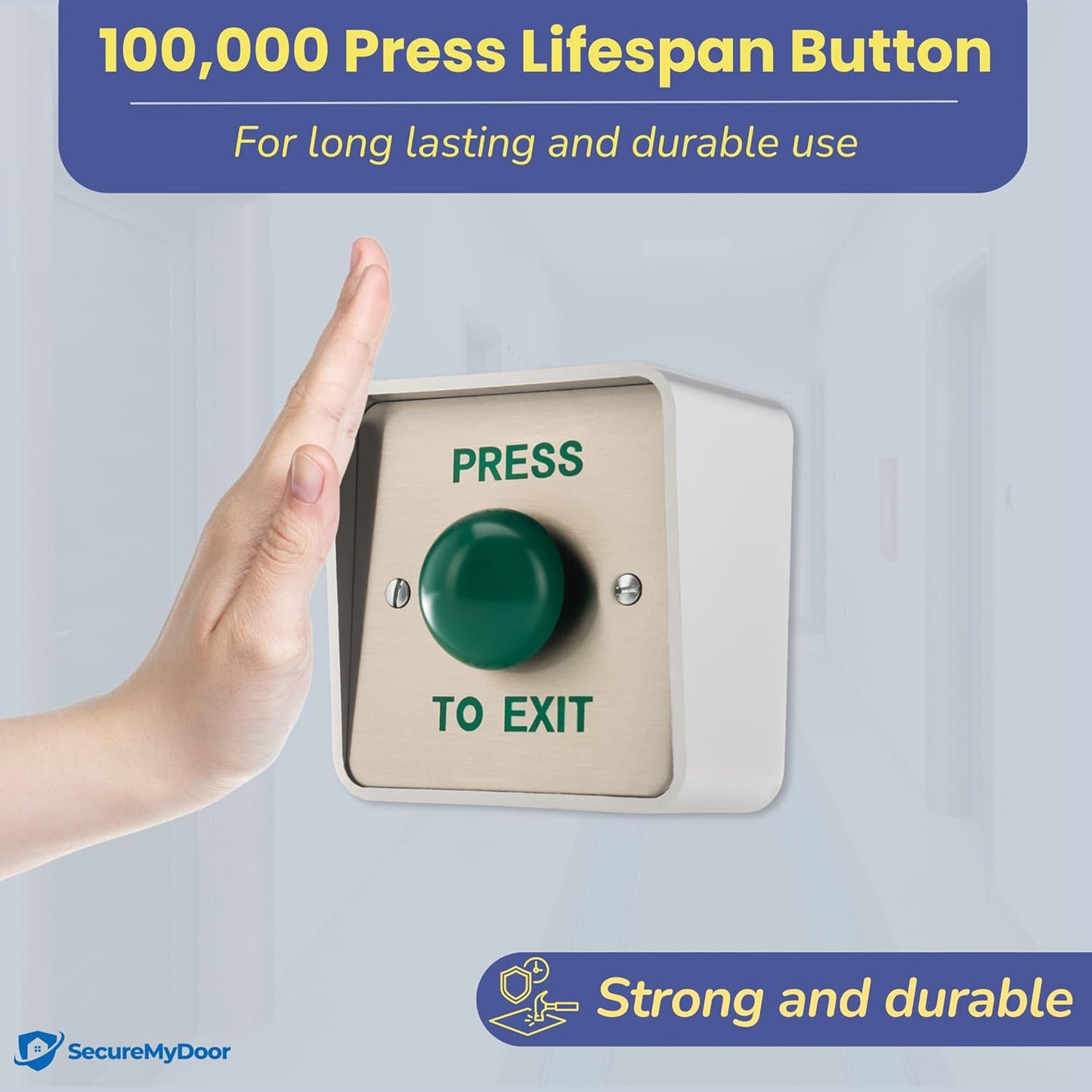 SecureMyDoor Outdoor IP65 PRESS TO EXIT Button