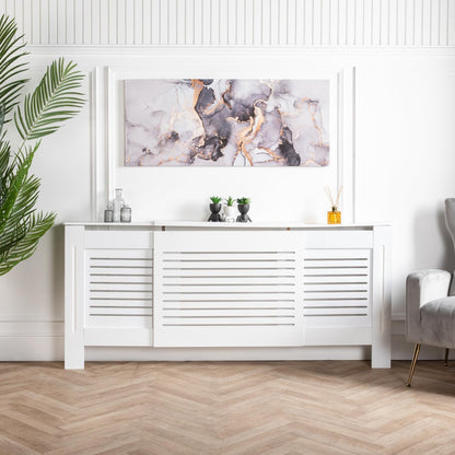 Home Treats Designer White Mdf Adjustable Radiator Cover (Adjustable)
