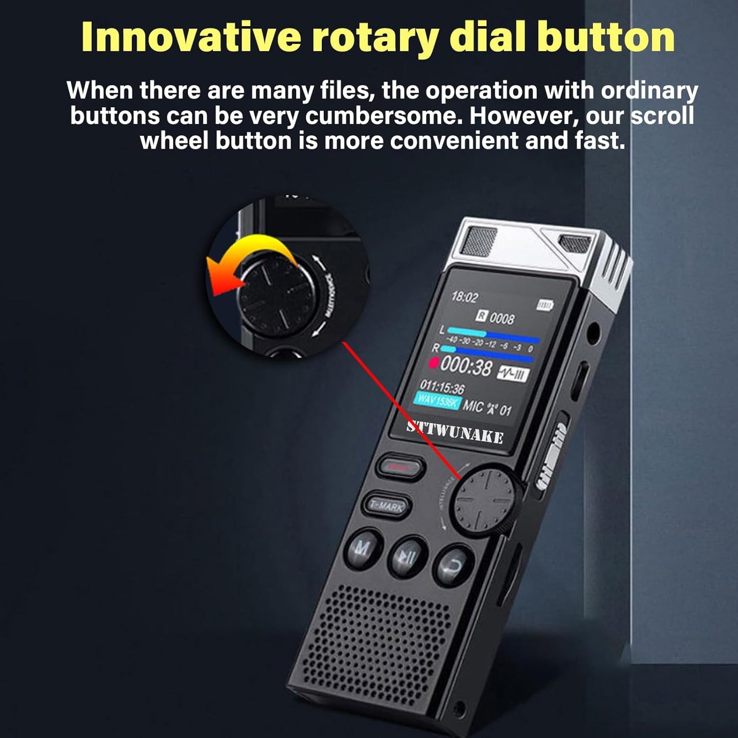 136G Dual-core AI Noise Reduction Digital Voice Activated Recorder