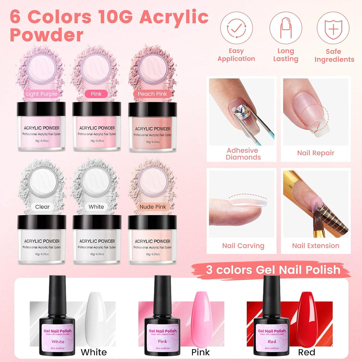 Deciniee Acrylic Nail Kit Full Set for Beginners: Everything in Gift Bag